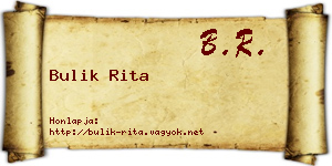 Bulik Rita névjegykártya