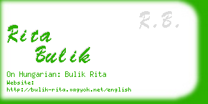 rita bulik business card